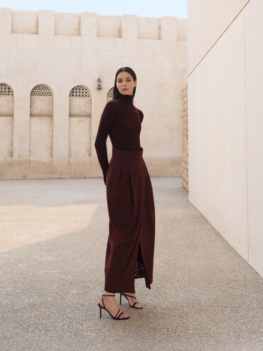 Andricia Patent Strappy Stiletto Sandals, Burgundy, hi-res