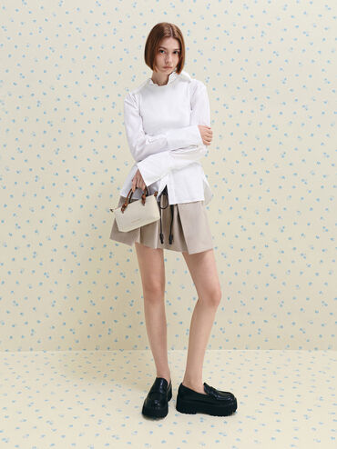 Sammie Canvas Knotted-Handle Tote Bag, Chocolate, hi-res