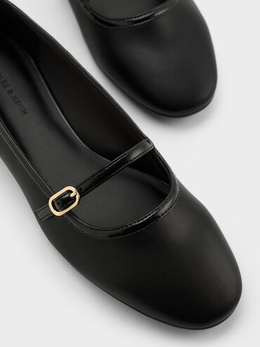 حذاء ماري جين مزين بشرائط, أسود, hi-res