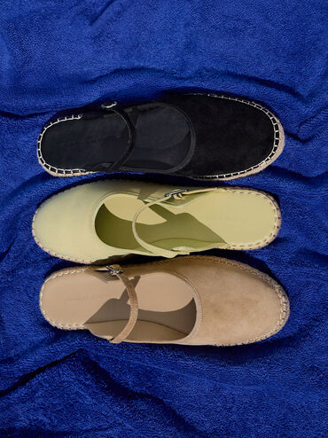 حذاء إسبادريل بيرناردين بتصميم الميولز من الشمواه الفاخر, أسود خشن, hi-res