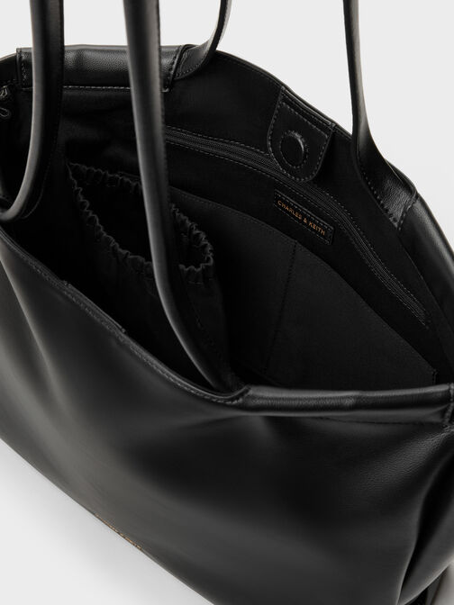 XL Zephyr Tassel Tote Bag, Black, hi-res
