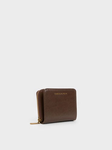 Finley Zip-Around Small Wallet, Dark Brown, hi-res
