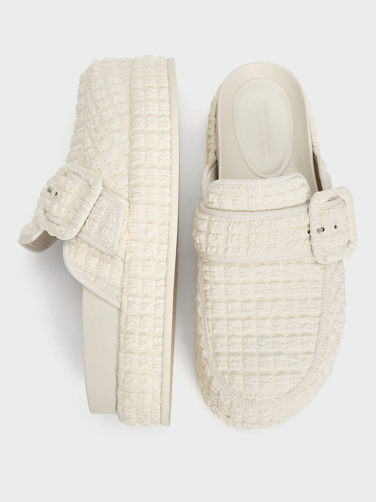 ميولز لورين ذات بتصميم مزخرف وكعب فلاتفورم, أبيض طباشيري, hi-res