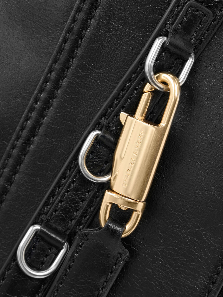 حقيبة دلفينا بحزام, أسود كلاسيكي, hi-res