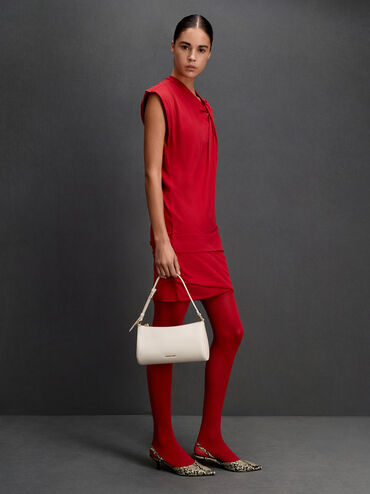 Augustine Sculptural-Detail Shoulder Bag, Cream, hi-res