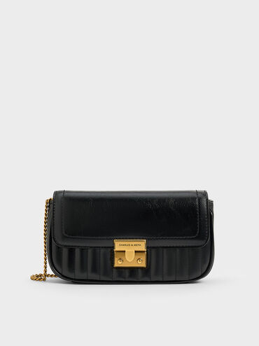 Mini Donna Crinkle-Effect Bag, Black, hi-res