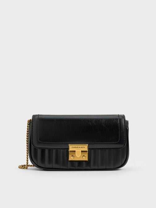 Mini Donna Crinkle-Effect Bag, Black, hi-res