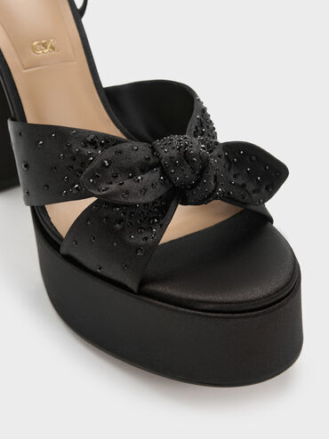 صندل (جايس) بقاعدة متصلة (بلاتفورم) مطعمة بالكريستال, أسود خشن, hi-res