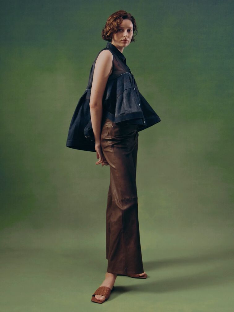 Ivette Woven Slide Sandals, Brown, hi-res