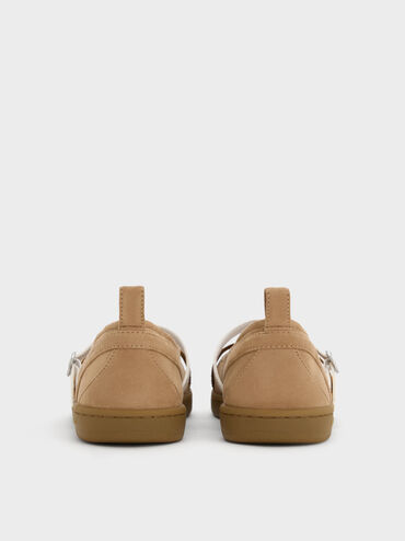 سنيكرز باليه تيجي بلونين من الشمواه, رملي, hi-res