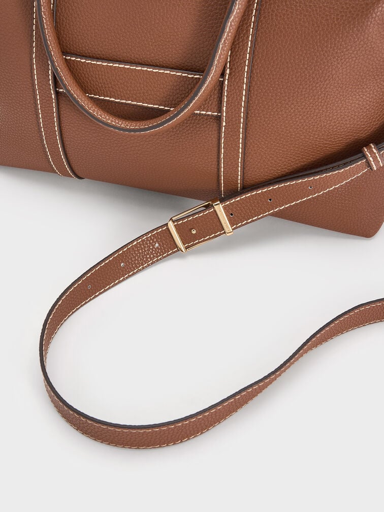 حقيبة بولينغ تشانس من الجلد المعاد تدويره, شوكولاتي, hi-res