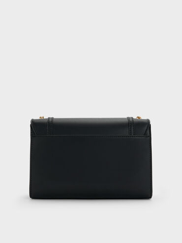 Shalia Chain-Strap Shoulder Bag, Black, hi-res