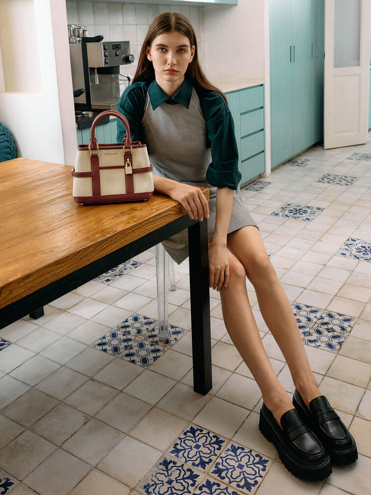 حقيبة قماشية صغيرة على شكل كلب سكوتي, قرميدي, hi-res