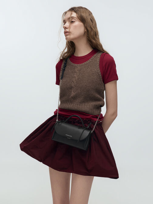 محفظة "هازل" بسلسلة وعقدة, أسود كلاسيكي, hi-res