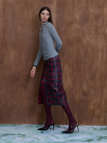 Satin Teardrop-Crystal Buckle-Strap Stiletto-Heel Mules, Black Textured, hi-res