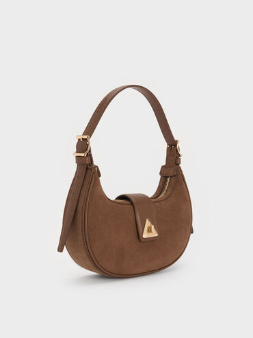 Trice Belted Shoulder Bag, Mocha Brown, hi-res