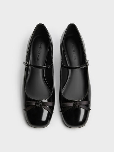 Kelis Rose-Bow Mary Jane Pumps, Black Boxed, hi-res