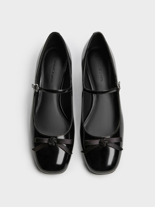 Kelis Rose-Bow Mary Jane Pumps, Black Boxed, hi-res