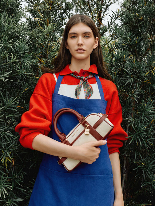 حقيبة بولينج من قماش سكوتي, قرميدي, hi-res