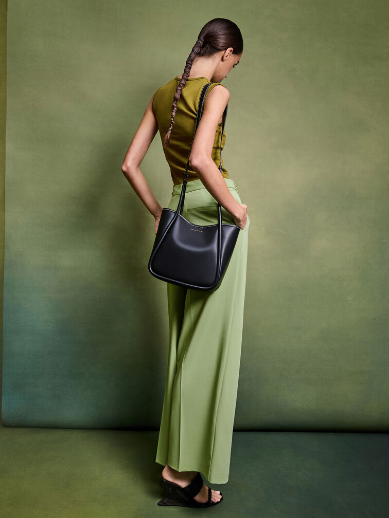 Mini Lyla Tubular Tote Bag, Black, hi-res