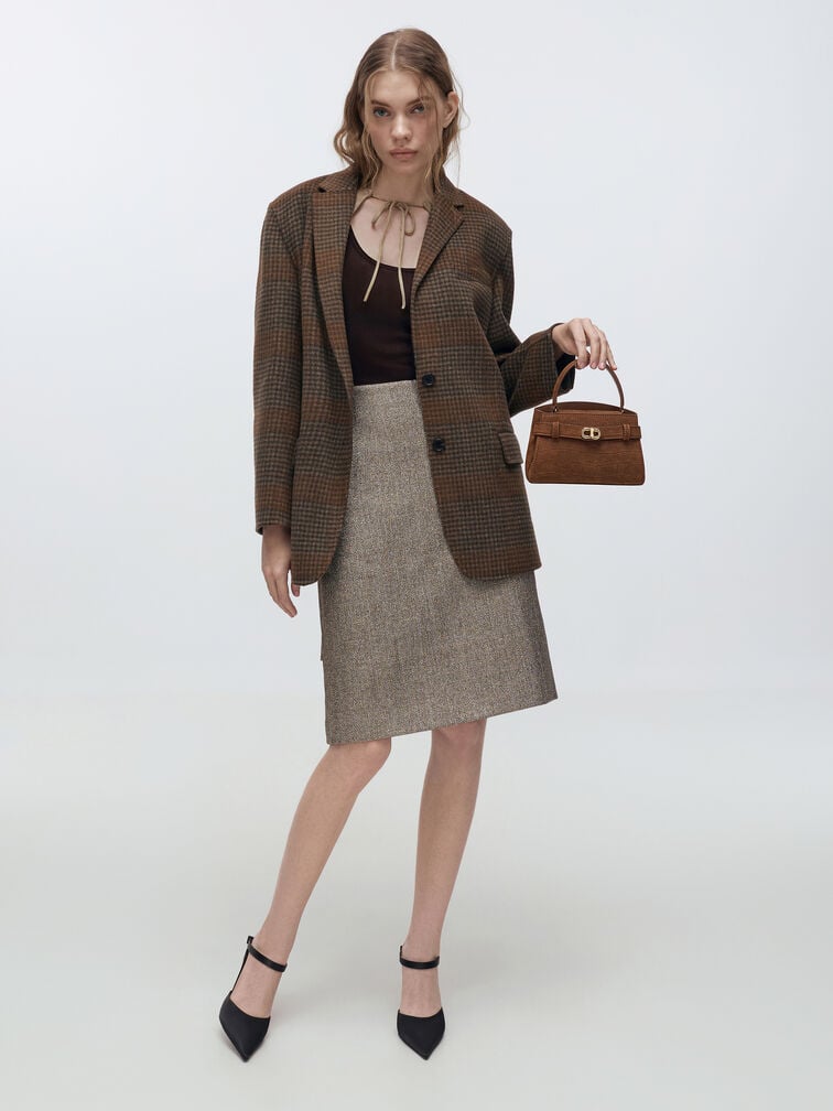 Aubrielle Top Handle Bag, Chocolate, hi-res