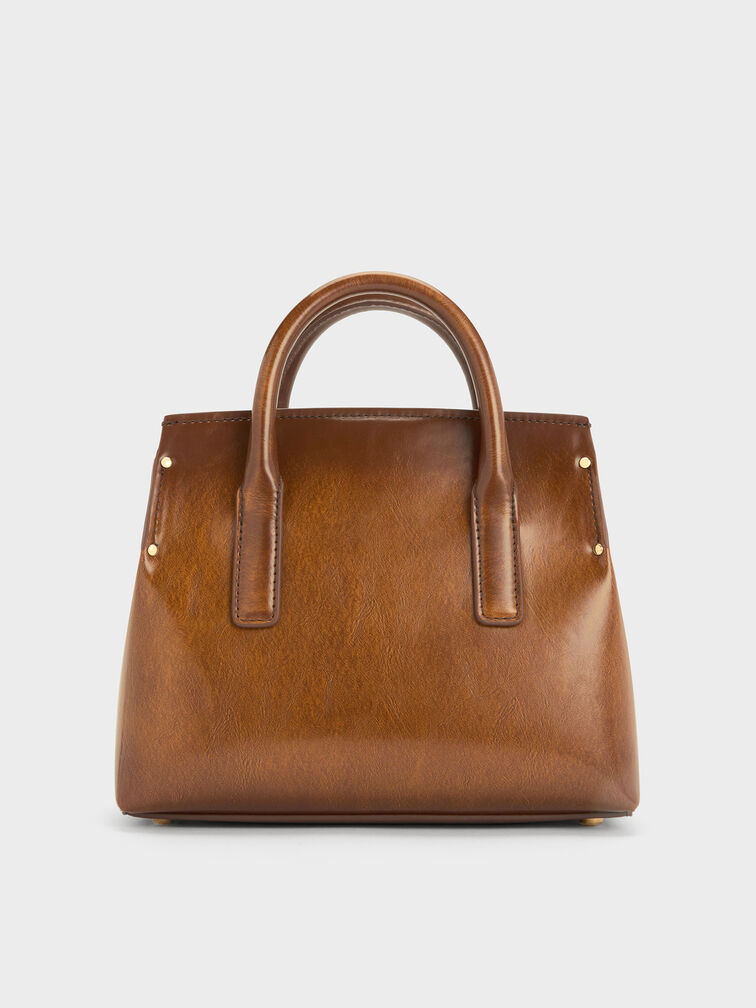 Rene Structured Top Handle Bag, Tan, hi-res
