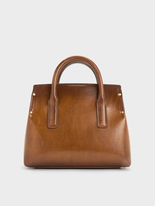 Rene Structured Top Handle Bag, Tan, hi-res
