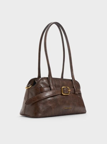 شنطة كتف فيكتوريا بحزام, بني مطفي, hi-res