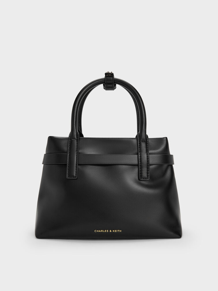 Mini Behn Belted Tote Bag, Black, hi-res