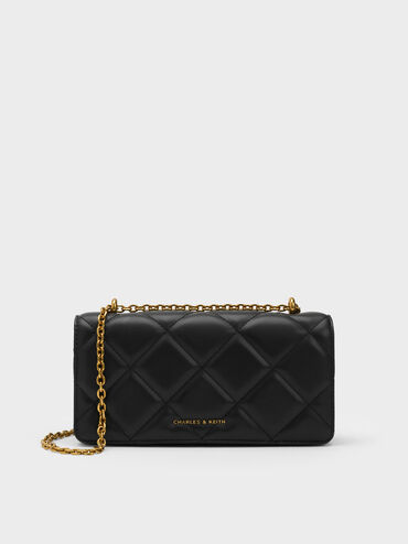 Paffuto Quilted Wallet On Chain, Black, hi-res