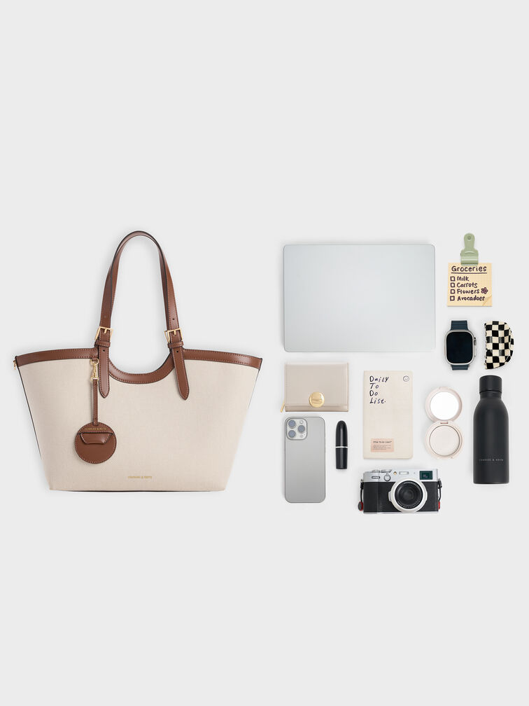 XL Enola Canvas Tote Bag, Chocolate, hi-res