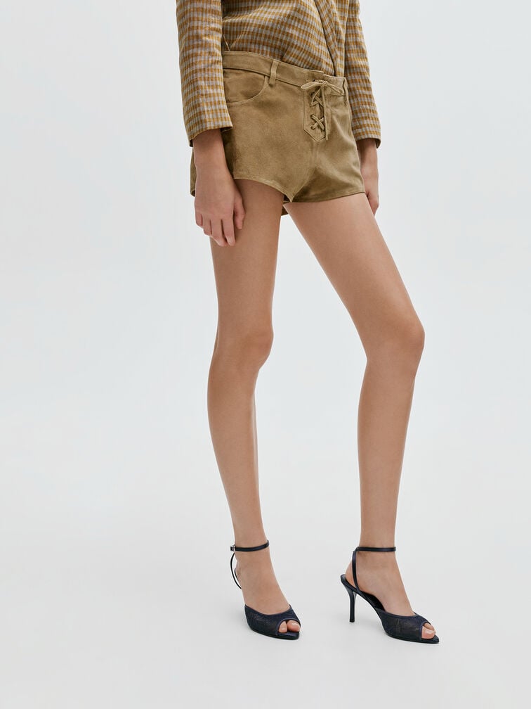 Lace & Satin Peep-Toe Heels, Dark Blue, hi-res