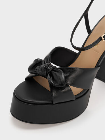 Jayce Leather Platform Sandals, Black, hi-res