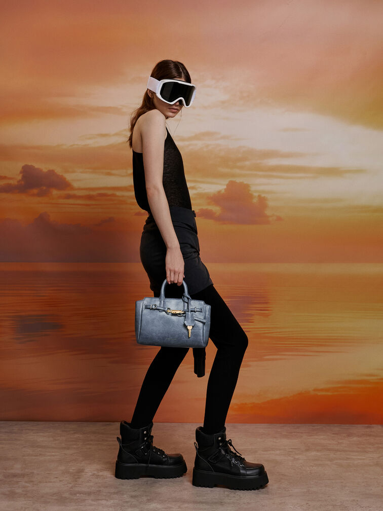 Mini Delfina Belted Tote Bag, V3, hi-res