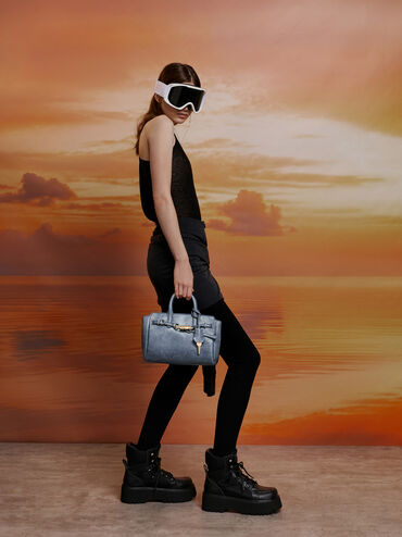 Mini Delfina Belted Tote Bag, V3, hi-res