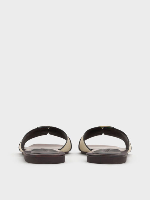 Lando Canvas Metallic-Accent Belted Slide Sandals, Multi, hi-res