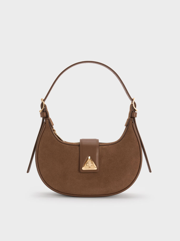 Trice Belted Shoulder Bag, Mocha Brown, hi-res