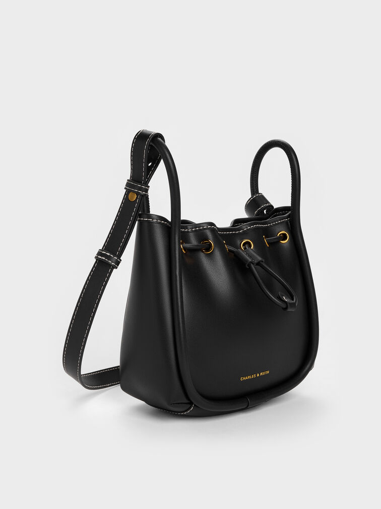 حقيبة باكيت ليلا بتصميم أنبوبي, أسود, hi-res