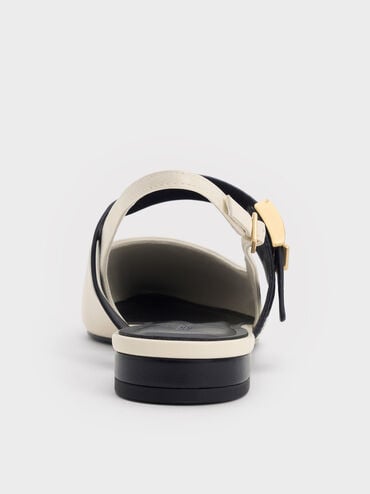 حذاء إيفيت بدون كعب بتصميم ماري جين ومقدمة مدببة, أبيض طباشيري, hi-res