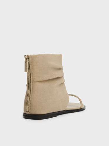 صندل بوت جوبلين مزموم من الشمواه الصناعي, بيج, hi-res