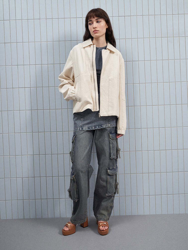 صندل "ليزلي" بكعب عريض وسير خلفي ولمسات معدنية, كونياكي, hi-res