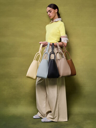 Mini Lyla Tubular Tote Bag, Chocolate, hi-res