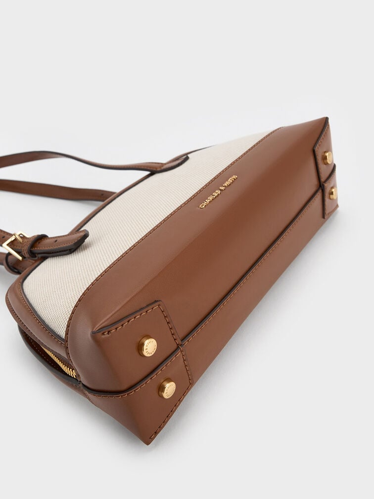 حقيبة يد قماشية, شوكولاتي, hi-res