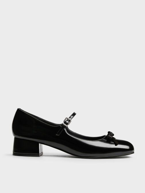 Kelis Rose-Bow Mary Jane Pumps, Black Boxed, hi-res
