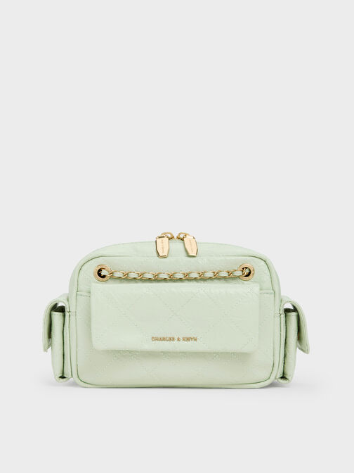 Duo Quilted Crossbody Bag, Mint Green, hi-res