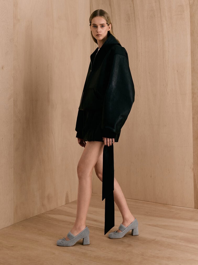 حذاء ماري جين وينونا فيلت, رمادي فاتح, hi-res