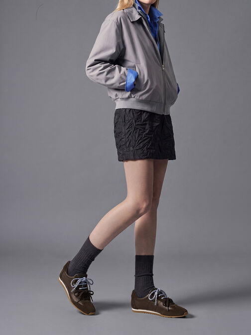 Jace Leather & Suede Sneakers, Dark Brown, hi-res