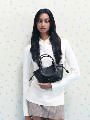 حقيبة توت "سامي" بمقابض معقودة, أسود, hi-res