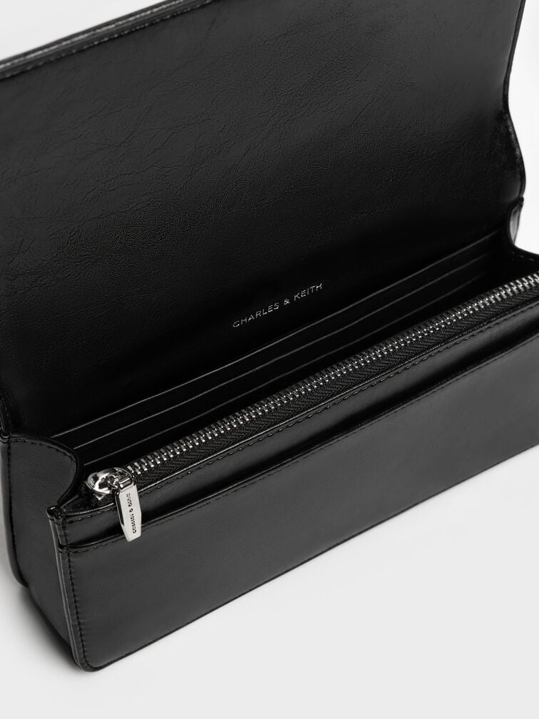 محفظة بسلسلة بافوتو مزينة بالترتر, أسود كلاسيكي, hi-res