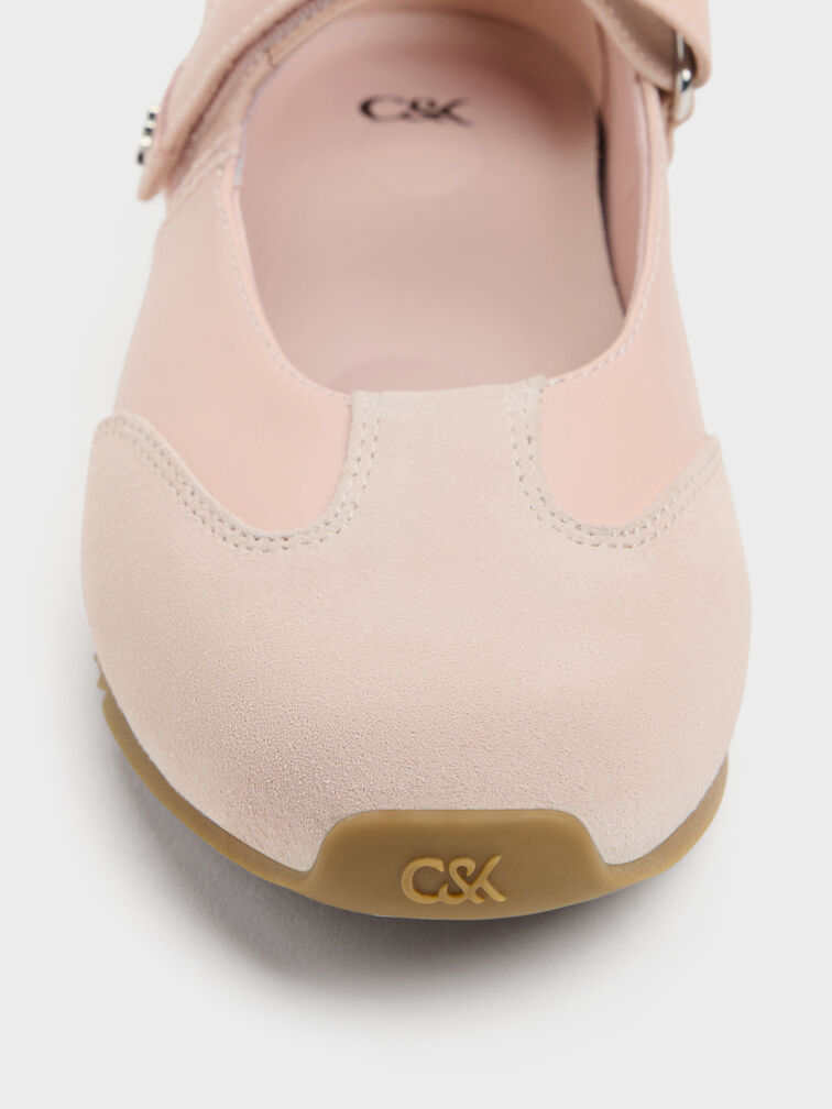 Jace Leather & Suede Mary Jane Sneakers, Pink, hi-res